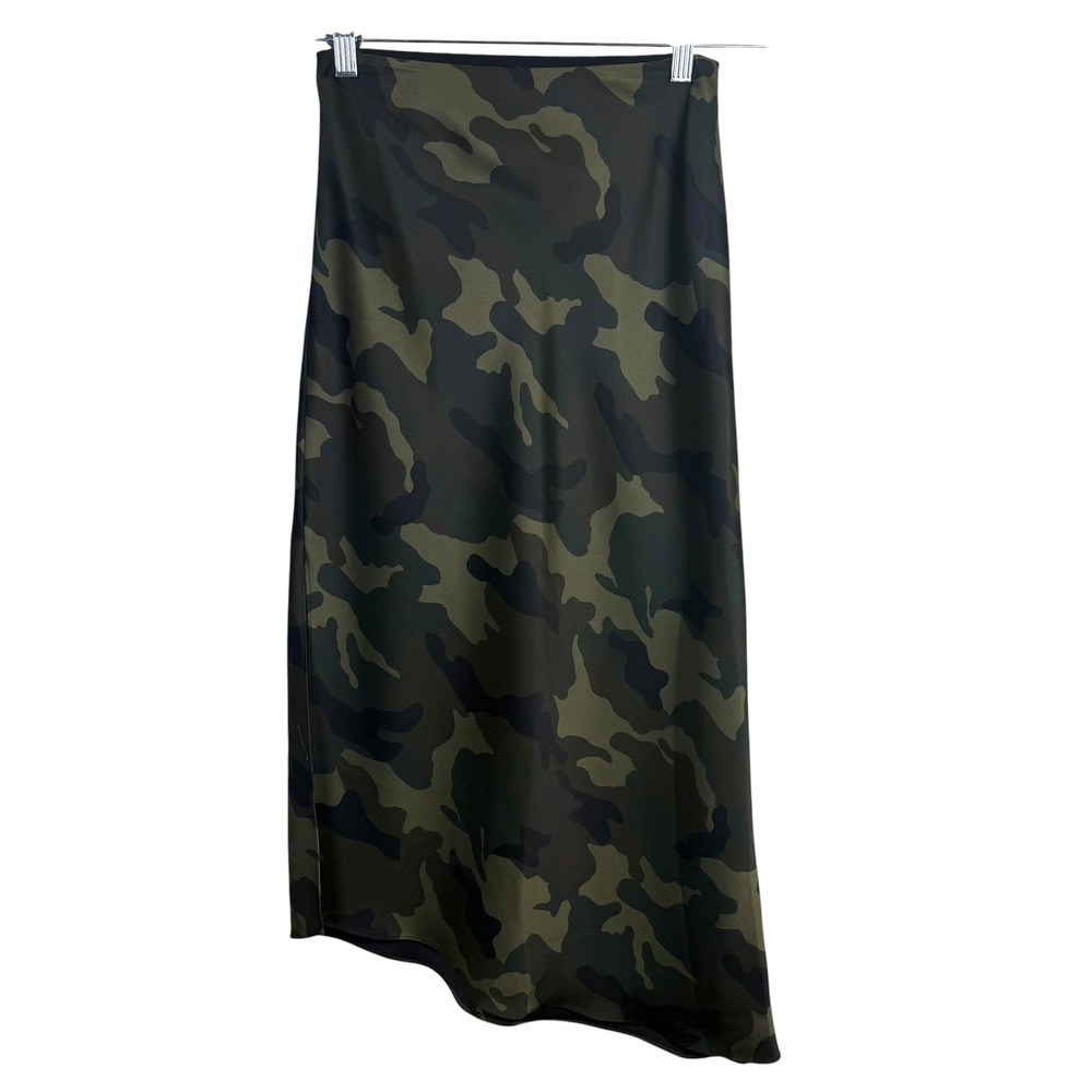 Alice + Olivia Asymmetric Slip Skirt in Camoflage Size 2
